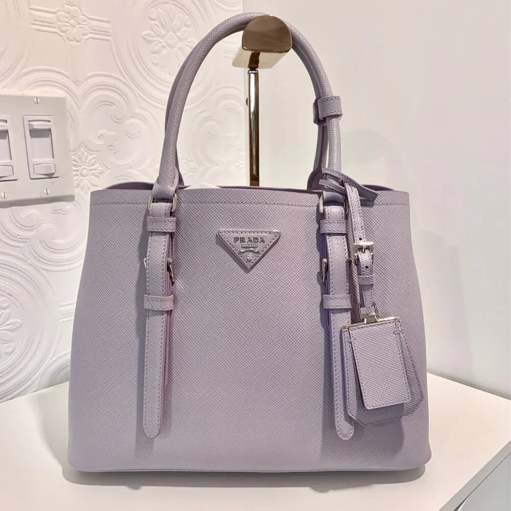 BRAND NEW Prada Saffiano Cuir Lavender Glicine Bag Purse - Picture 3 of 11